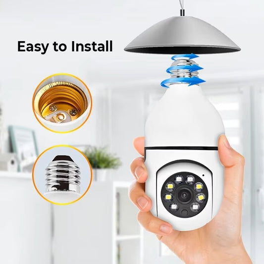 Wireless Security CCTV Camera Night Vision  Bulb 360 Degree Wi-Fi View from Mobile